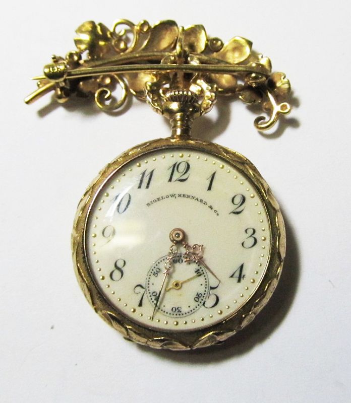 Art Nouveau 14Kt Lapel-watch with Broach