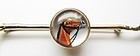 14Kt Gold Riding Crop Pin with Painted Revere Crystal