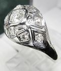 18Kt White Gold and Diamond Openwork Ring
