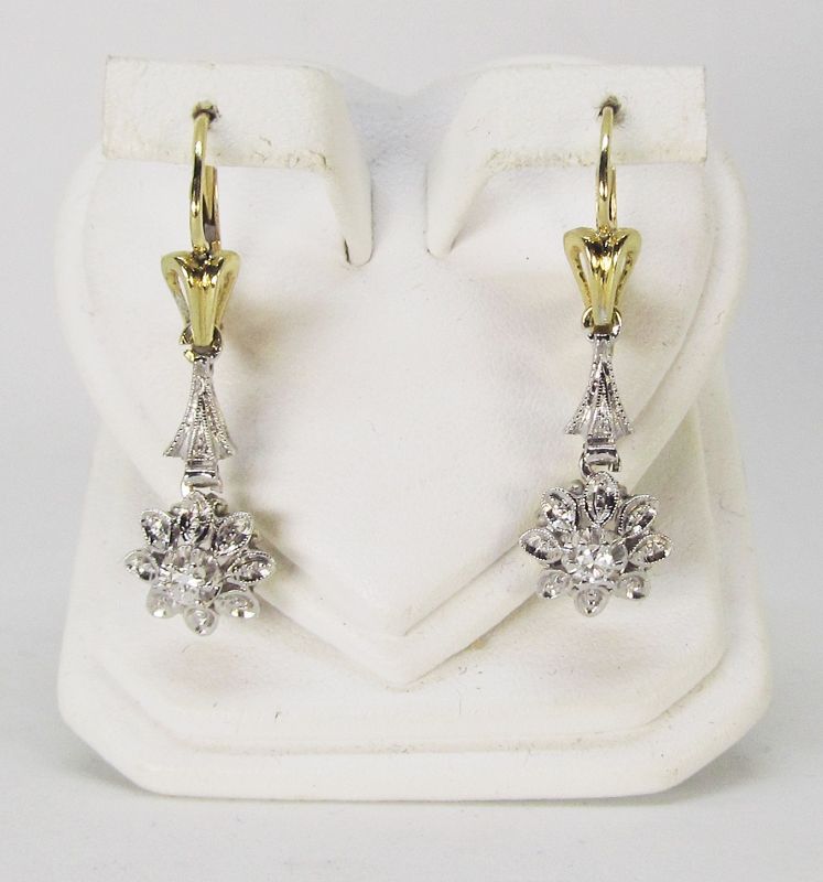 18Kt Gold and Diamond Hanging Earrings