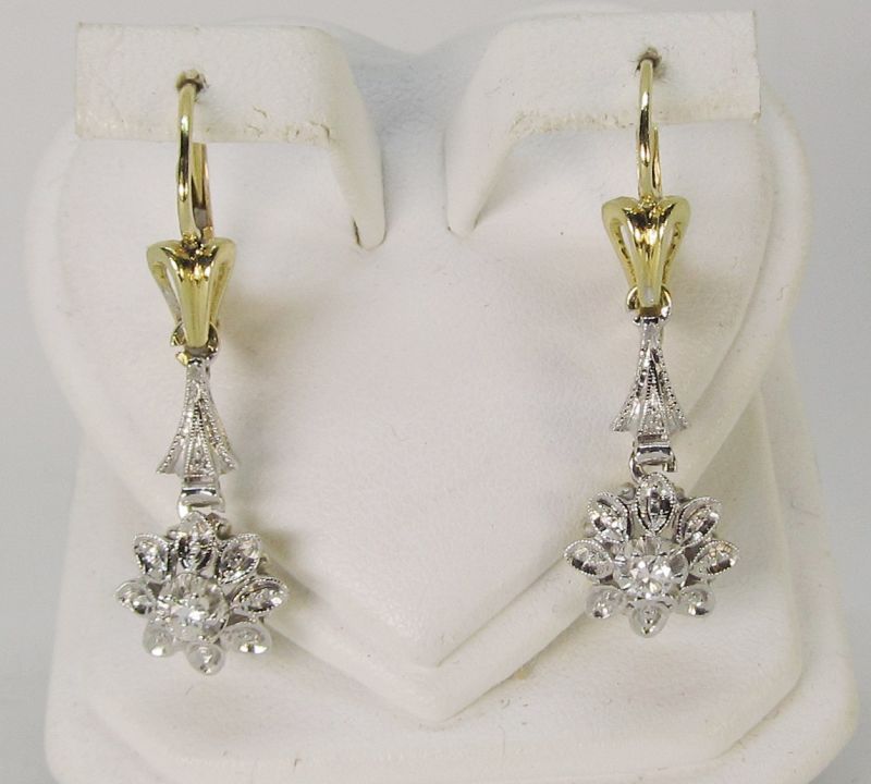 18Kt Gold and Diamond Hanging Earrings