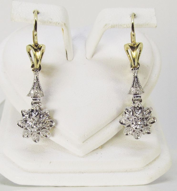 18Kt Gold and Diamond Hanging Earrings