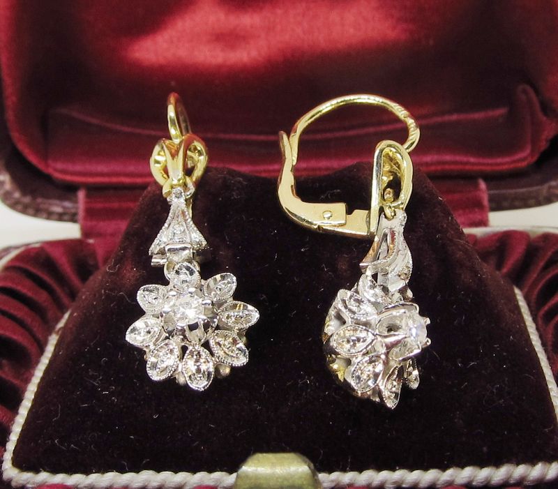 18Kt Gold and Diamond Hanging Earrings