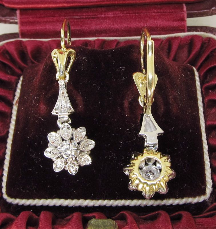 18Kt Gold and Diamond Hanging Earrings