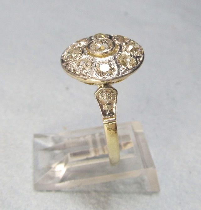 Old mine diamond cluster ring