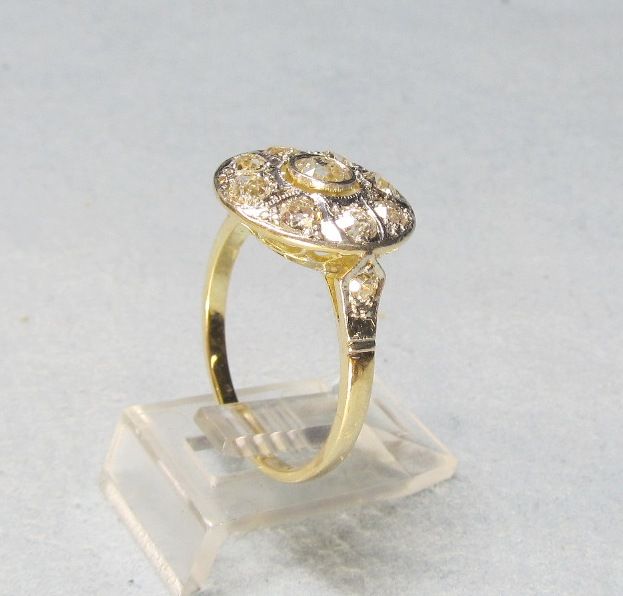 Old mine diamond cluster ring