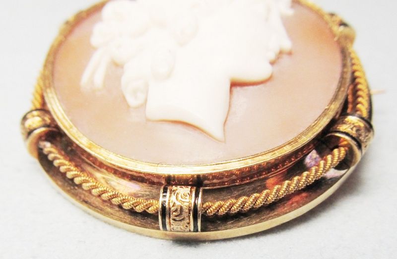 Victorian Round Shell Cameo Broach