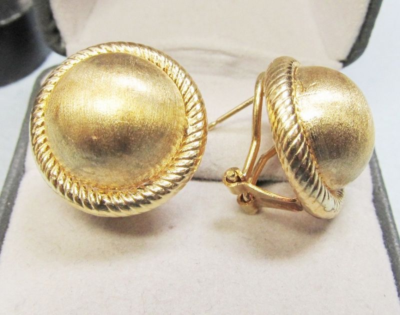 14Kt Gold Dome Earrings