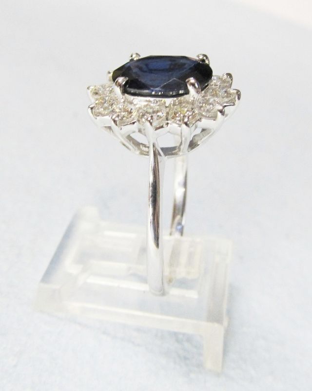 Classic Sapphire and Diamond Cluster Ring