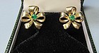 14Kt Gold and Emerald Bow Earrings