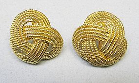 Lovely 14Kt Gold Twisted Knot Earrings