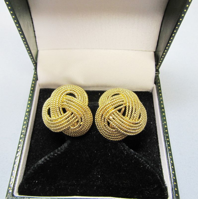 Lovely 14Kt Gold Twisted Knot Earrings