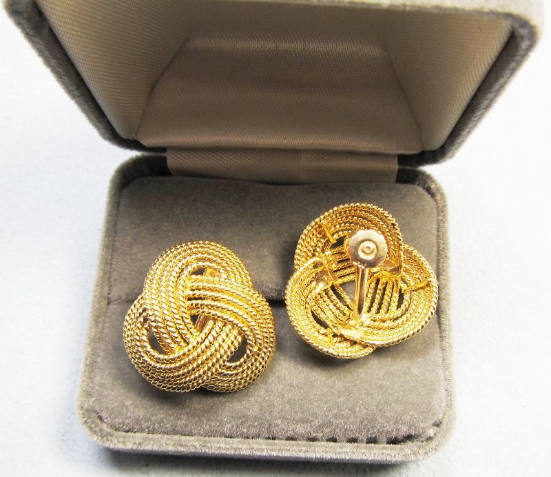 Lovely 14Kt Gold Twisted Knot Earrings