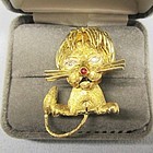 Regal 18Kt Gold Lion Broach