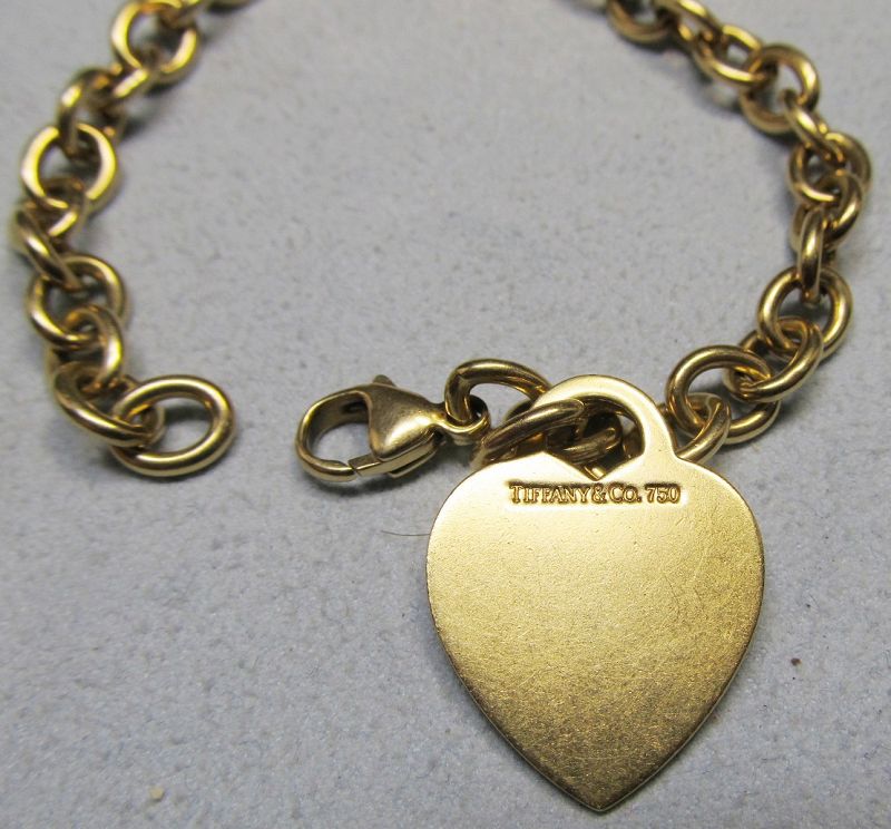 Tiffany 18Kt Gold Bracelet with Heart Tag