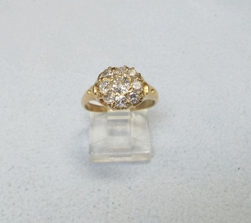 Diamond Cluster Ring Set in 14Kt Yellow Gold