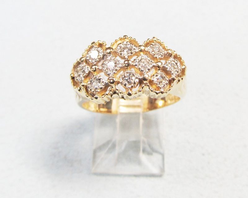 Vintage 14Kt Gold Openwork Diamond Ring