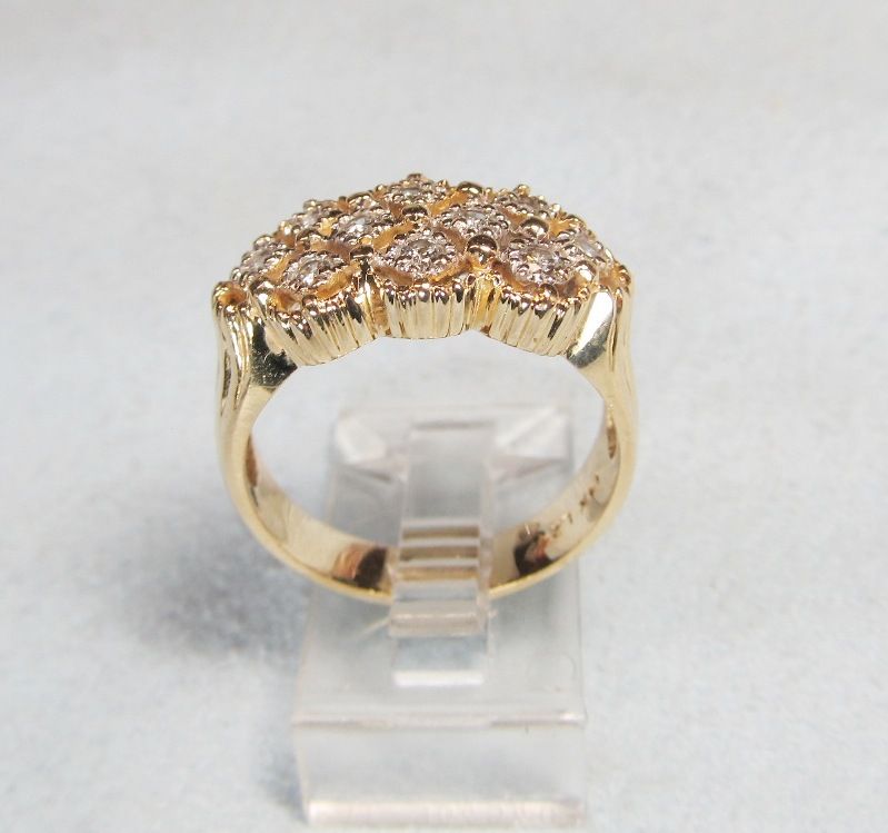 Vintage 14Kt Gold Openwork Diamond Ring