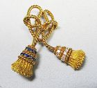 Tiffany 18Kt Gold Signed Tassel Pin