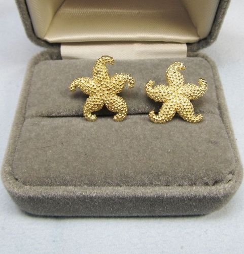 14Kt Yellow Gold Starfish Earrings