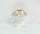 Diamond Ring 14Kt White Gold Filigree