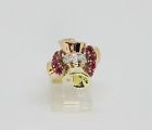 14Kt Multi Color Gold Ruby and Diamond Retro Ring