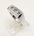 Blue and White Diamond 14Kt Gold Ring