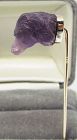 Carved Amethyst Dog's Head Stickpin