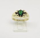 14Kt Gold Men’s Ring with Green Stone
