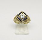 Aquamarine Sapphire and Diamond Ring
