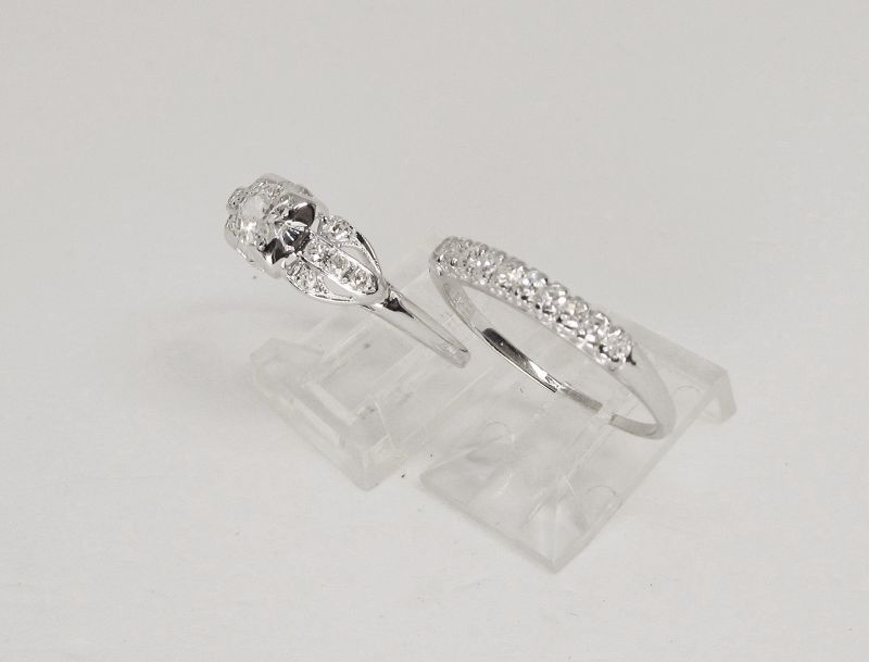 Antique Diamond Engagement Ring and Band Set