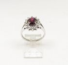 Ruby and Diamond Oval Cluster Ring