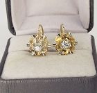 Diamond Flower Earrings 18Kt Gold