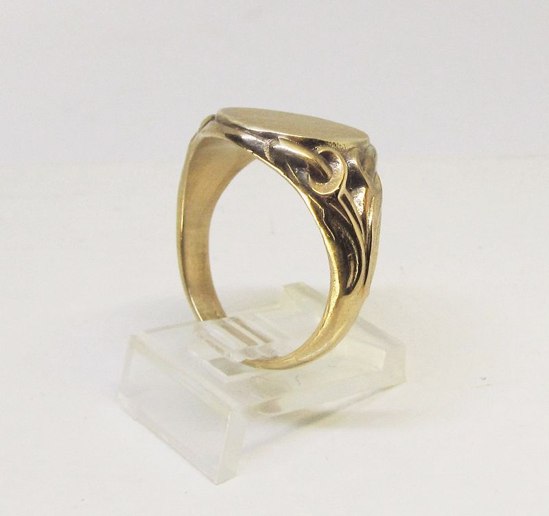 Art Nouveau Signet Ring 14Kt Gold