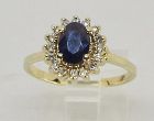 Sapphire and Diamond Ring 14Kt Yellow Gold