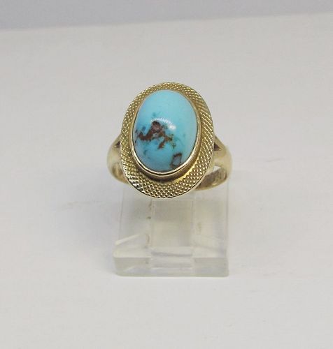 Turquoise Ring Set in 14Kt Gold