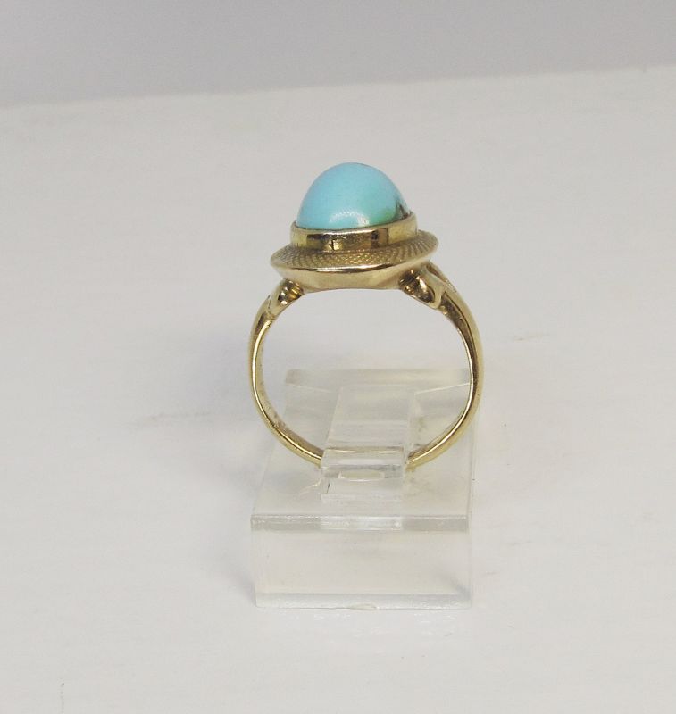 Turquoise Ring Set in 14Kt Gold