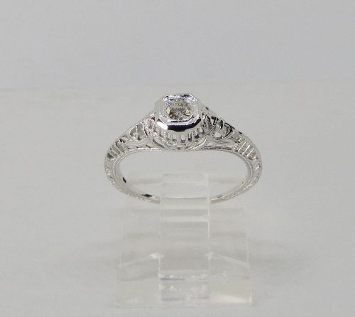 Diamond Ring White Gold 1920-s