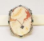 Shell-Cameo Broach 14Kt Gold Vintage