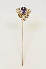 Amethyst Stickpin Art Nouveau 14Kt Gold