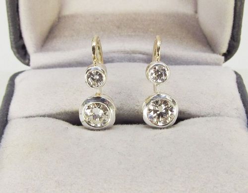 Diamond Earrings with Leaver Backs