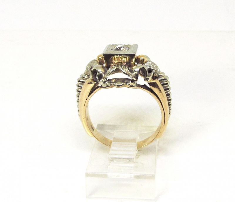 Diamond Ring Baroque Style 18Kt Gold