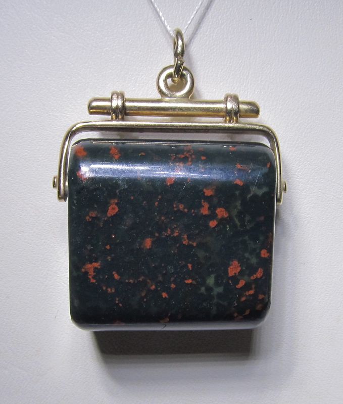 Bloodstone and Gold Fob / Pendant