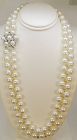 Double Strand of Japanese Cultures Pearls with Diamond Clasp