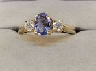 Tanzanite and Diamond Ring 14Kt Gold