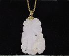 Lavender Jade Pendant 14Kt Gold with 14Kt Gold Chain