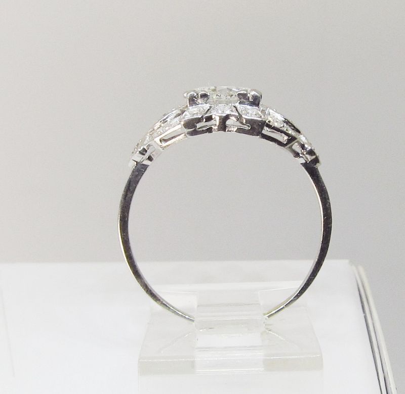 Diamond Engagement Ring Platinum Antique