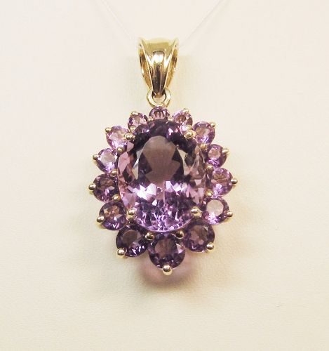 Amethyst and 14Kt Gold Pendant