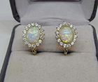 Opal and Sapphire Earrings 18Kt Gold