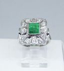 Estate Emerald and Diamond Ring Set in 18Kt Gold